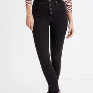Madewell high rise 9” skinny, faded black jeans, size 28